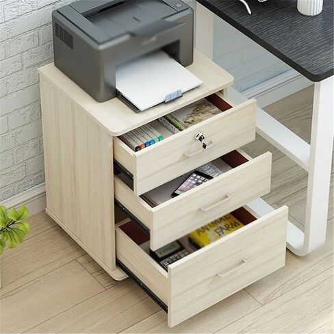 Filing Cabinet Low Cabinet with Drawer File Cabinet File Storage Cabinet Simple Locking Mobile Office File Cabinet File Storage Cabinets(Brown) in Kuwait