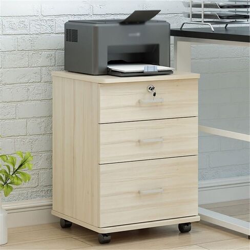 Filing Cabinet Low Cabinet with Drawer File Cabinet File Storage Cabinet Simple Locking Mobile Office File Cabinet File Storage Cabinets(Brown) in Kuwait