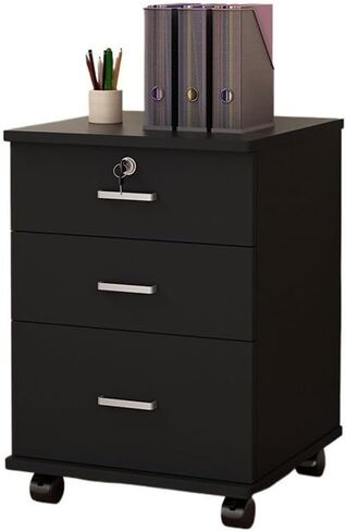 Filing Cabinet Low Cabinet with Drawer File Cabinet File Storage Cabinet Simple Locking Mobile Office File Cabinet File Storage Cabinets(Brown) in Saudi Arabia