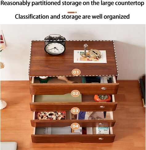Solid Wood Desktop File Cabinet with Drawers Office Storage Organizer for Computer Accessories and Sundries,One Color,1,Drawer Type A in Saudi Arabia