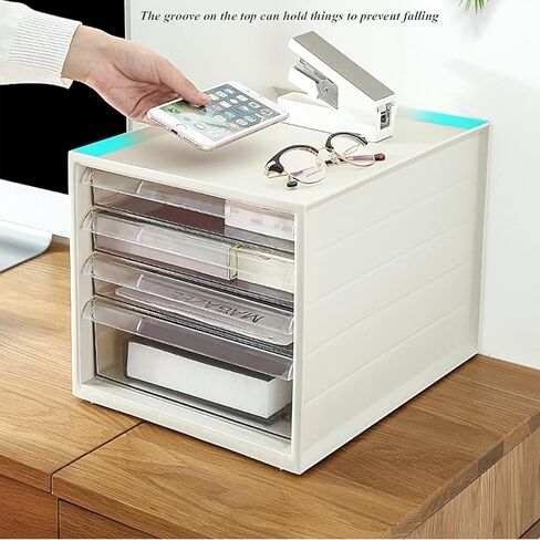 A4 Flat File Cabinet Desktop Storage Box with Drawers for Office Supplies White Ideal for Home Office School Organize and Store Your Files Efficiently,Khaki in Saudi Arabia