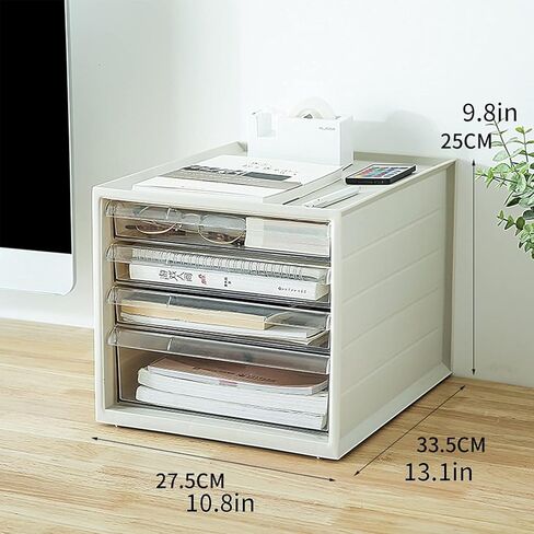 A4 Flat File Cabinet Desktop Storage Box with Drawers for Office Supplies White Ideal for Home Office School Organize and Store Your Files Efficiently,Khaki in Saudi Arabia