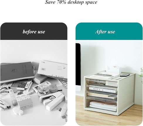 A4 Flat File Cabinet Desktop Storage Box with Drawers for Office Supplies White Ideal for Home Office School Organize and Store Your Files Efficiently,Khaki in Saudi Arabia