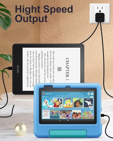 15W USB-C Fast Charger for New Kindle Fire Tablets with 6.6Ft USB-C Cable (Designed for use with USB-C Version Fire Tablets and Kindle E-Readers) in Saudi Arabia