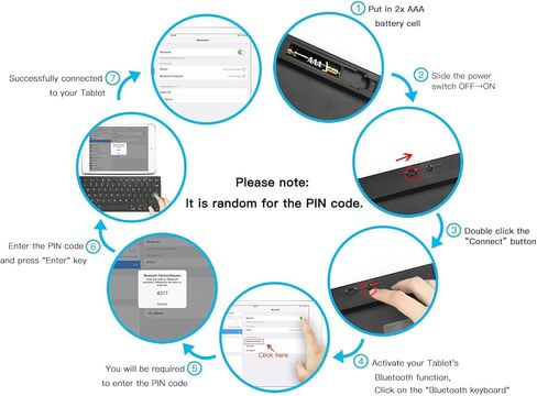 OMOTON Bluetooth Keyboard for iPad 10th Generation, iPad 10.2 (9th/8th/7th), iPad Pro 13/12.9/11 inch, iPad Air 13/11 inch, iPad Air 5th/4th Gen, iPad Mini and More Bluetooth Enabled Devices, Black in Kuwait