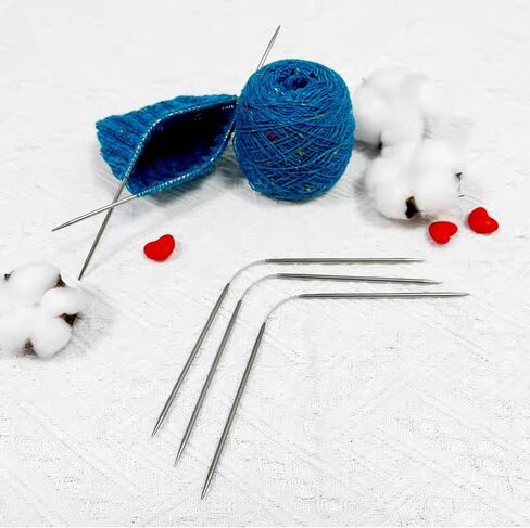 Circular Knitting Needles for Beginners, 3Pcs Size US 1 (2.25mm) Fixed Circle Needles with Magic Loop Round Stainless Steel Knitting Set for Handmade DIY Projects Like Sweater, Scarf, Gloves, ect in Saudi Arabia