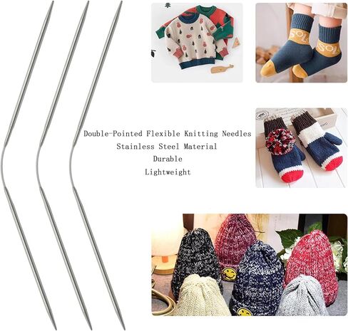 Circular Knitting Needles for Beginners, 3Pcs Size US 1 (2.25mm) Fixed Circle Needles with Magic Loop Round Stainless Steel Knitting Set for Handmade DIY Projects Like Sweater, Scarf, Gloves, ect in Saudi Arabia
