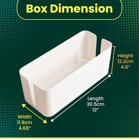RICEXO Cable Management Box, 7 Holes, 12x5x4.5 inches, Wooden Lid Cable Organizer Box for Desk to Hide Power Strips, Tv Wires, ABS Material Cord Cover in Saudi Arabia