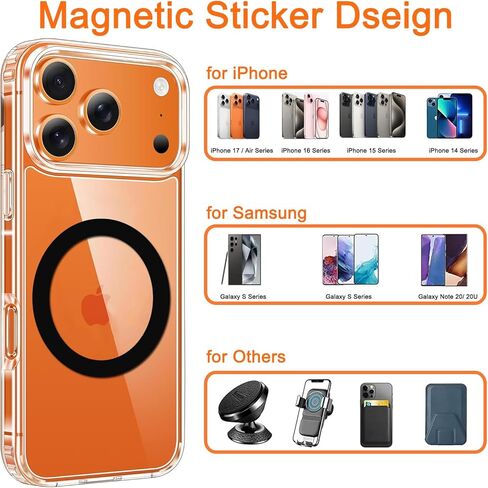 COJOC 5PCS for Universal Magnetic Adapter Ring,Magnet Sticker Compatible with Wireless Charging Accessories for iPhone 14/13/12 Mini Pro Max,for Galaxy S22/S21 Ultra and Phone Case,Silver in Kuwait