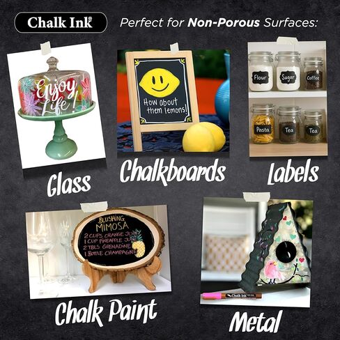 Chalk Ink White Chalk Pen - Professional Fine Tip Chalkboard Markers - Long Lasting Colors & Quick Dry - Wet Wipe Liquid Chalk Marker (Easy Writer, 1mm) in Kuwait