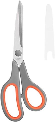 8" All Purpose Scissors Bulk Ultra Sharp 2.5mm Thick Blade Shears Comfort-Grip for Office Desk Accessories Sewing Fabric Home Craft School Supplies, Right/Left Handed Grey in Saudi Arabia