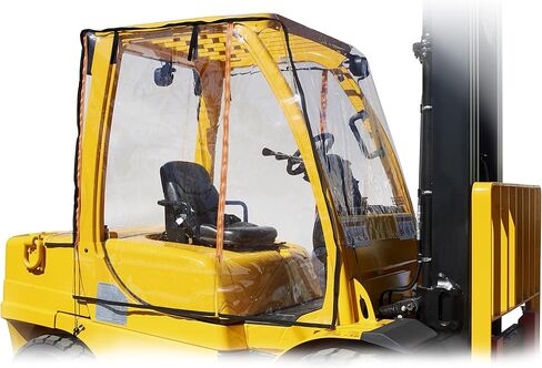 Atrium by Eevelle Universal Clear Forklift غطاء كابينة الكابينة، غطاء الزجاج الأمامي ومظلة المطر، شديد التحمل، فينيل مقاوم للماء للحماية من الأشعة فوق البنفسجية، شكوى OSHA، 33 بوصة طول × 45 بوصة عرض، ملاءمة عالمية in Saudi Arabia