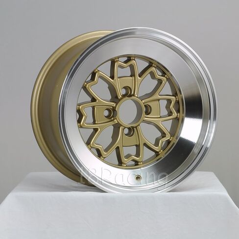 4 PCS ROTA ALEICA WHEELS 15X9 PCD:4X100 OFFSET:10 HB67.1 GOLD WITH POLISH LIP in Saudi Arabia