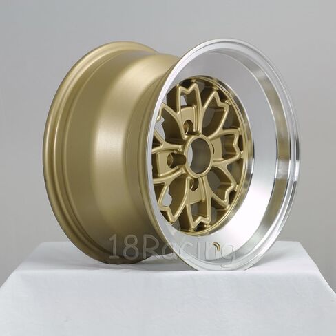 4 PCS ROTA ALEICA WHEELS 15X9 PCD:4X100 OFFSET:10 HB67.1 GOLD WITH POLISH LIP in Saudi Arabia