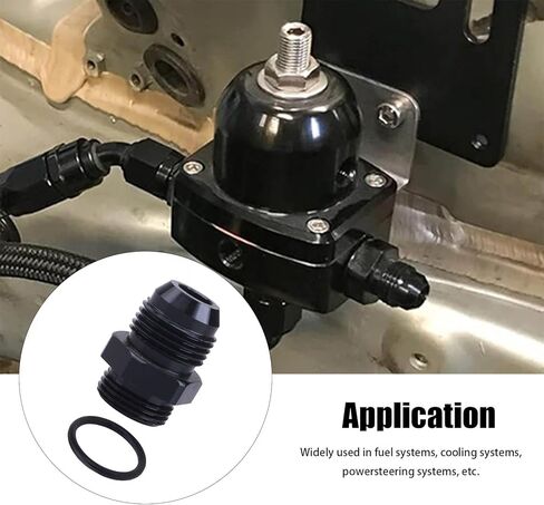 16AN Male Flare to 16AN ORB Aluminum Straight Black Male Fuel Rail Adapter Fitting,(Pack of 2) in Saudi Arabia