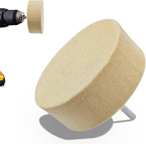 3" Wool Felt Polishing Buffing Wheel with 1/4'' Shank - 80mm Glass Buffer Polisher Wheel Grinding Head Use with Cerium Oxide Polishing Powder - Compressed Wool Buffing Pad for Rotary Tool in Saudi Arabia