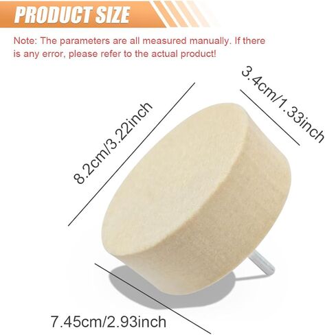 3" Wool Felt Polishing Buffing Wheel with 1/4'' Shank - 80mm Glass Buffer Polisher Wheel Grinding Head Use with Cerium Oxide Polishing Powder - Compressed Wool Buffing Pad for Rotary Tool in Saudi Arabia