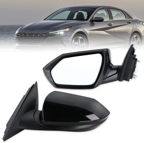 Right Passenger Side Mirror Compatible With 2021 2022 2023 2024 2025 Hyundai Elantra With Manual Folding Power Glass Heated Blind Spot Turn Signal Black Replace#87620AA170(8Pins) in Saudi Arabia