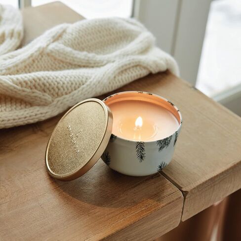 Thymes Outdoor Citronella Grove Poured Candle Tin - Gold Lid - Scented Candle with Notes of Olive Leaf, Citronella, Lemongrass, and Gardenia That Pair with Earthy Notes of Sage and Cedarwood (6.5 oz) in Saudi Arabia