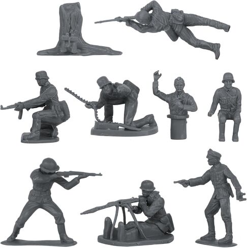 BMC CTS WW2 German Infantry Plastic Army Men - 32pc Gray Soldier Figures in Saudi Arabia