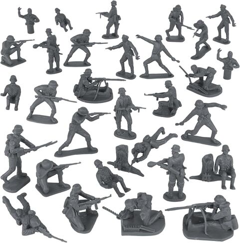 BMC CTS WW2 German Infantry Plastic Army Men - 32pc Gray Soldier Figures in Saudi Arabia
