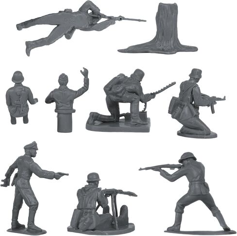 BMC CTS WW2 German Infantry Plastic Army Men - 32pc Gray Soldier Figures in Saudi Arabia