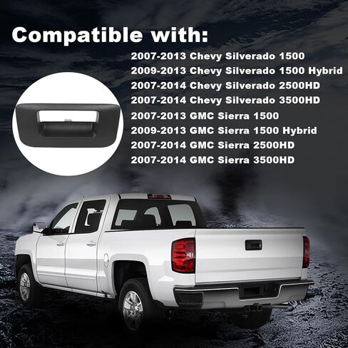 إطار مقبض الباب الخلفي G-PLUS متوافق مع Chevy Silverado/GMC Sierra 1500 2500HD 3500HD 2007-2014 مقبض مزلاج البوابة الخلفية 15927251 GM1916107 22755303 in Saudi Arabia