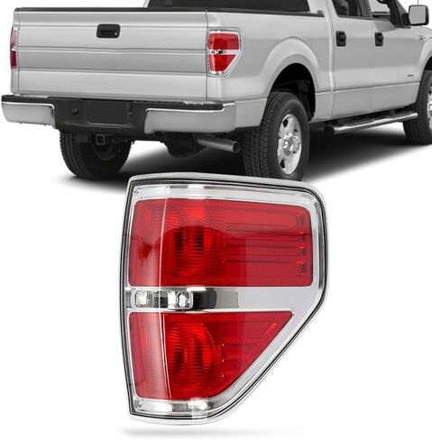 RANSOTO F150 Tail Light Compatible With Ford F150 F-150 2009 2010 2011 2012 2013 2014 Left Driver Side Brake Light - Chrome Trim in Saudi Arabia
