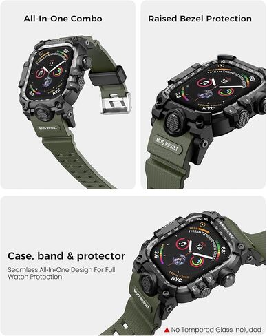 جراب متين من amBand M3 مع حزام مصمم لساعة Apple Series SE2/SE/6/5/4 مقاس 44 ملم - أسود in Kuwait