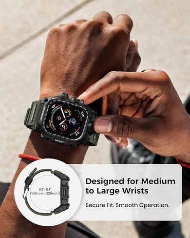 جراب متين من amBand M3 مع حزام مصمم لساعة Apple Series SE2/SE/6/5/4 مقاس 44 ملم - أسود in Kuwait