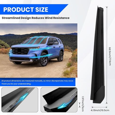 Running Boards Fit for 2023-2026 Honda Pilot Aluminum Side Steps 600 LBS Load, 2 PCS Right and Left Side Step Rail Removable Nerf Bars with Brackets in Saudi Arabia