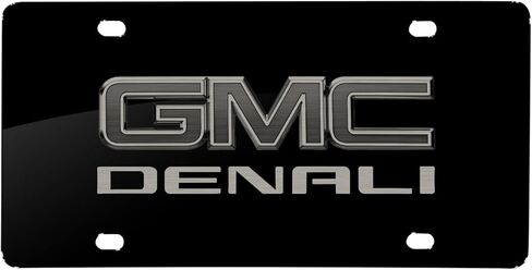 iPick Image for GMC Denali Matt-Look Laser Etched Black Acrylic License Plate - Official Licensed in Saudi Arabia