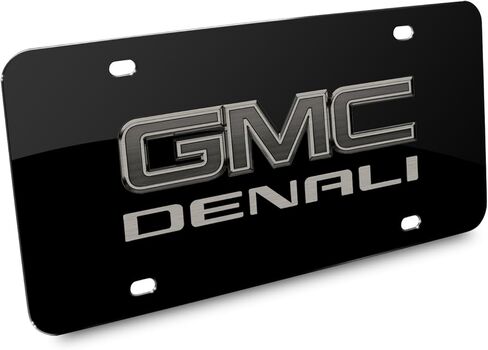 iPick Image for GMC Denali Matt-Look Laser Etched Black Acrylic License Plate - Official Licensed in Saudi Arabia