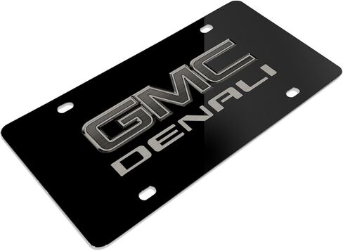 iPick Image for GMC Denali Matt-Look Laser Etched Black Acrylic License Plate - Official Licensed in Saudi Arabia