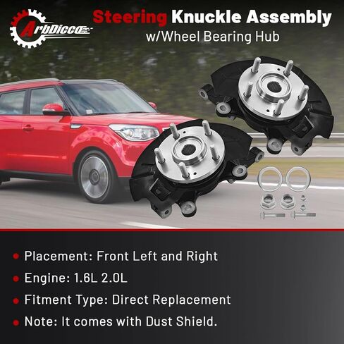 686-365 ‎686-364 Front Left & Right Steering Knuckle Compatible with Kia Soul 1.6L 2.0L 2014-2016, Driver Passenger Side Spindle Knuckle w/Wheel Bearing Hub, 51716-B2050 51716-B2050 in Saudi Arabia