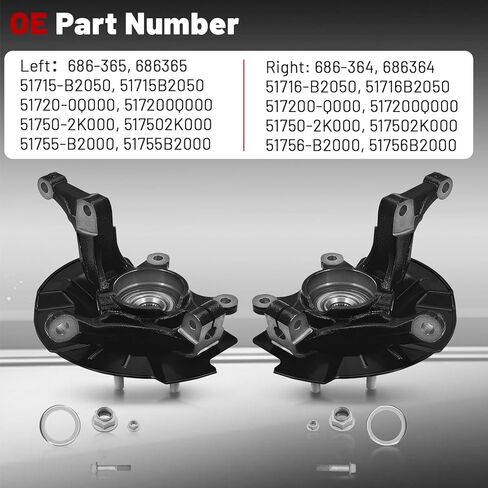 686-365 ‎686-364 Front Left & Right Steering Knuckle Compatible with Kia Soul 1.6L 2.0L 2014-2016, Driver Passenger Side Spindle Knuckle w/Wheel Bearing Hub, 51716-B2050 51716-B2050 in Saudi Arabia