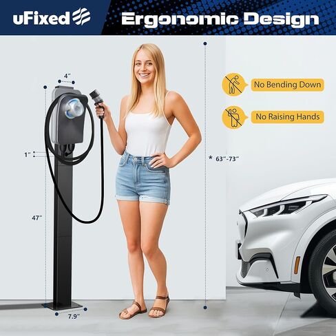 حامل شاحن EV عالي التحمل في الهواء الطلق لمحطات شحن السيارات الكهربائية من الجيل 3، حامل شاحن EV مقاوم للتآكل متوافق مع موصل Tesla المحمول وشاحن J1772 in Kuwait