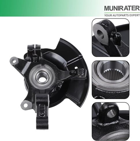 munirater Front Left Steering Knuckle and Wheel Hub Bearing Assembly Replacement for Edge 2011-2014 in Saudi Arabia