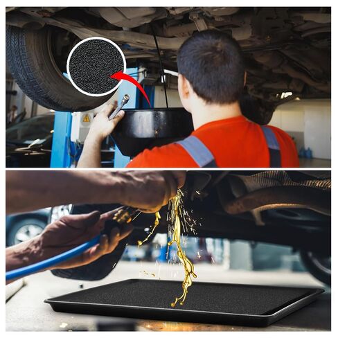 وعاء تنقيط الزيت بدون وسادة ترشيش مقاس 47 × 29.3 × 1.6 بوصة وعاء تنقيط الزيت أسفل السيارة كبير جدًا لمستلزمات ماكينات جراج السيارات in Kuwait