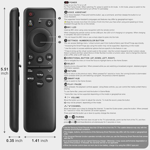 Universal Smart TV Remote Control for Samsung Smart TV,LED,LCD HDTV-One for All Samsung TV in Saudi Arabia