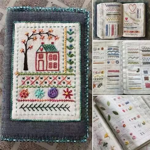 ECHHSIC 2026 New Embroidery Stitch Book Kit ， Including 86 Sewing Tools and 106 Universal Embroidery stitchesIllustration Guide and Free Tutorial in Saudi Arabia