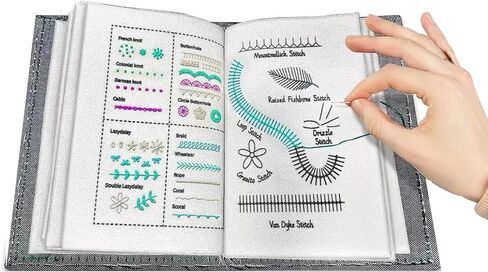 ECHHSIC 2026 New Embroidery Stitch Book Kit ， Including 86 Sewing Tools and 106 Universal Embroidery stitchesIllustration Guide and Free Tutorial in Saudi Arabia