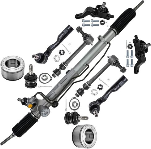 Detroit Axle - Front 11pc Rack and Pinion Kit for 04-06 Toyota Tundra 04-07 Sequoia, 1 Rack and Pinion 2 Wheel Bearings 2 Outer Tie Rods 2 Sway Bars 4 Ball Joints 2004 2005 2006 Replacement in Saudi Arabia