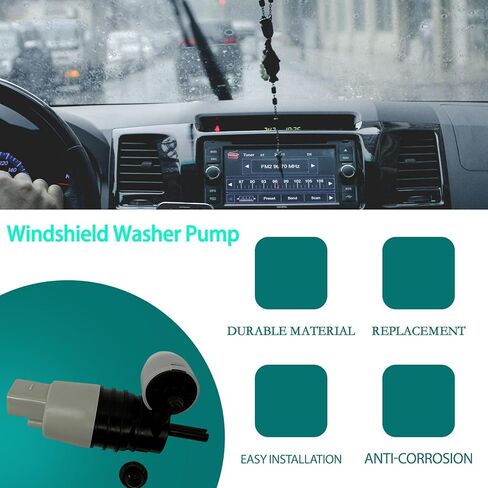 مضخة غسيل الزجاج الأمامي مع حلقة معدنية مناسبة لسيارة Chevy Equinox لـ GMC Terrain 2010-2017 84134930 مضخة سائل غسيل المياه الأمامية للسيارة Ford Escape C-max لسيارة Jeep Wrangler Cherokee لهوندا in Kuwait