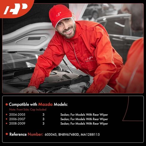 A-Premium Windshield Washer Reservoir Compatible with Select Mazda Models - 3 2004-2009, Sedan, with (Cap/Washer Pump/Hose/Filler Neck/Bracket) - Replace# BN8V67480D in Saudi Arabia