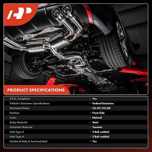 محول حفاز A-Premium Front 2-PC مع مجموعة حشية ملائمة مباشرة متوافقة مع Toyota Tacoma 2016-2020 3.5L, E.P.A. متوافق، استبدل # 641575، 641576 in Kuwait