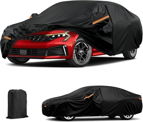 Car Cover for Kia K5 2020-2026, 6 Layers Waterproof Car Covers with Zipper Door & Windproof Bands All Weather Cover for Snow Rain Dust Hail Leaves Bird droppings Protection in Saudi Arabia