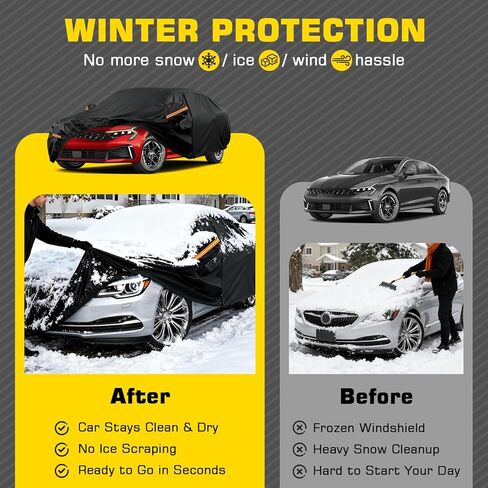 Car Cover for Kia K5 2020-2026, 6 Layers Waterproof Car Covers with Zipper Door & Windproof Bands All Weather Cover for Snow Rain Dust Hail Leaves Bird droppings Protection in Saudi Arabia