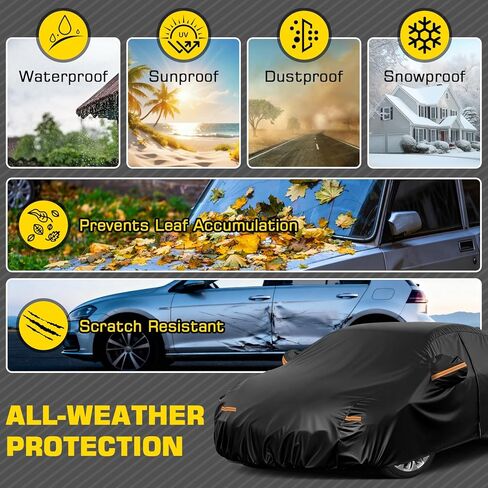 Car Cover for Kia K5 2020-2026, 6 Layers Waterproof Car Covers with Zipper Door & Windproof Bands All Weather Cover for Snow Rain Dust Hail Leaves Bird droppings Protection in Saudi Arabia