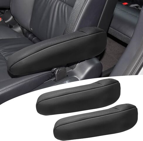 1 Pair Front Seat Arm Rest Cover Leather Armrest Protector Universal Seat Arm Rest Cover for Car, SUV, Truck and Van Gray in Kuwait